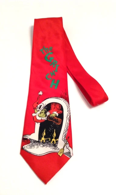 Dr. Seuss How The Grinch Stole Christmas Men's Christmas Tie - Red - Pre-owned