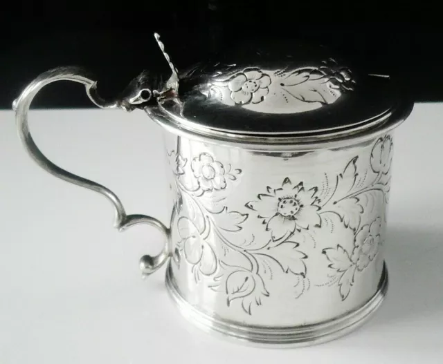 Large Antique Sterling Silver Mustard Pot, London 1839, Henry Holland