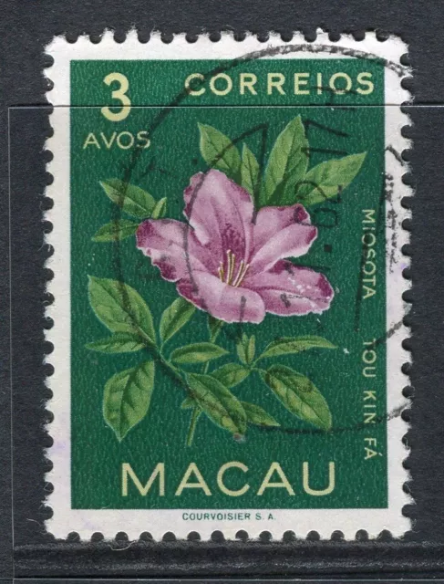 PORTOGALLO MACAO 1953 emissione precoce fiore fine usato 3a. valore