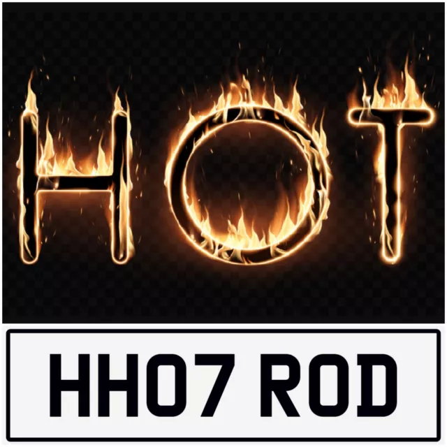 Hot Rod! Rodney Rods Roddy Private Registration Cherished Number Plate Hh07 Rod