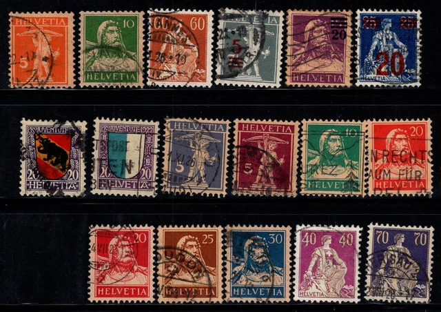 Suisse 1921-25 Oblitéré 100% Armoiries, Tell,