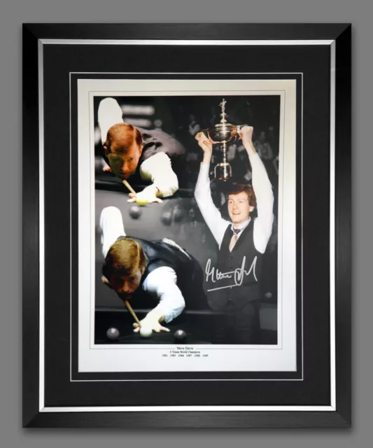 Steve Davis Hand Signed And Framed Snooker 12x16 Montage. Sports memorabilia