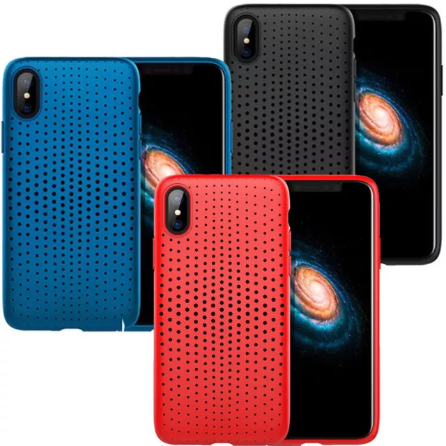 Pellicola vetro+Custodia Rock cover traspirante iPhone X 10 XS iphonex 5.8 case