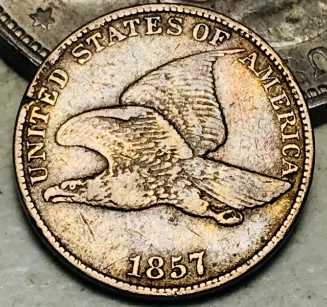 1857 Flying Eagle Cent One Penny 1C CN CHOICE Pre-Civil War Era US Coin CC18143