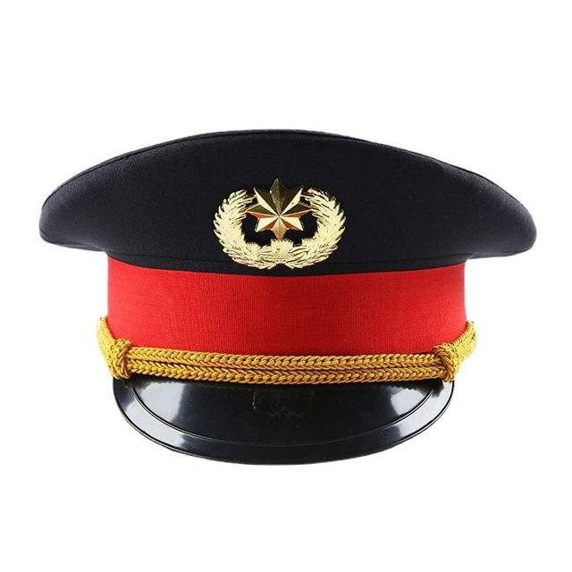 MEN CAPTAIN PERFORMANCE Cap Army Police Hat Fancy Dress Military