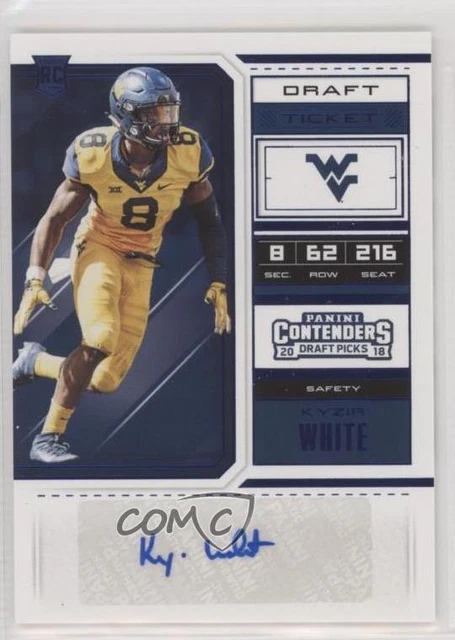 2018 Contenders Draft Picks College Ticket Blue Foil Kyzir White Rookie Auto RC