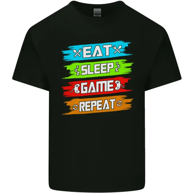Eat Sleep Game Funny Gamer Gamming Kids T-Shirt Childrens
