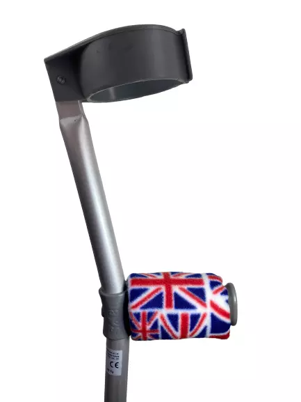 Padded Crutch Handle Foam Covers Fleece Pads Crutches Adult Union Jack 1st Class