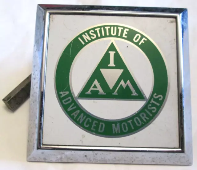 I.O.M Institute of Advanced Motorists Enamel Vintage Motorcycle Badge & Fixings