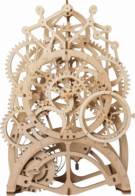 ROKR 3D Wooden Pendulum Clock Puzzle Mechanical Gears Toy Building Set Gift