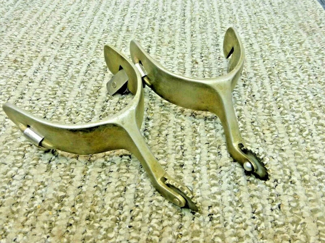 Vintage Pair Great Plains Style Nickle Spurs-Western Cowboy