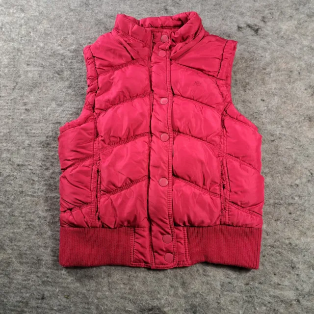 Areopostale Puffer Vest Juniors Large Pink Lined Insulated Heavy