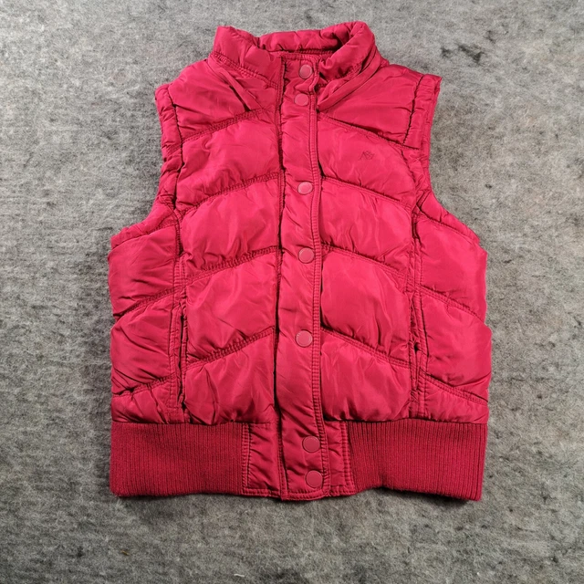 Areopostale Puffer Vest Juniors Large Pink Lined Insulated Heavy