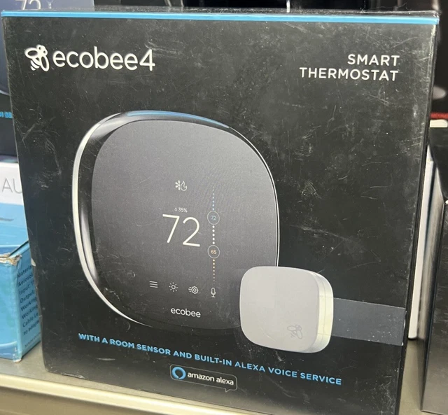 ecobee4 Smart Thermostat with Built-In Alexa, Room Sensor Included Android & iOS