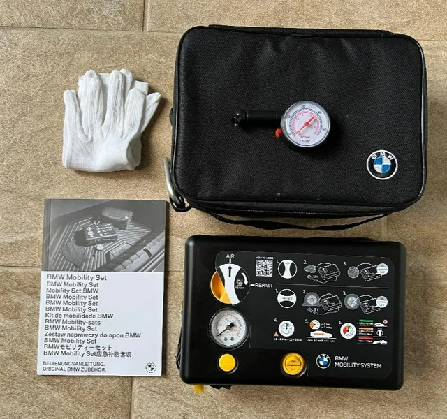 Genuine BMW Mini Tyre Puncture Repair Kit - Pump Inflator Sealant Set Bag - 04.2028