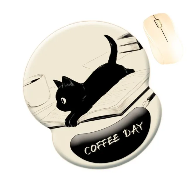 Cute Wrist Support Cat Mouse Mat Comfortable Mice Pad  Typing and Pain Relief