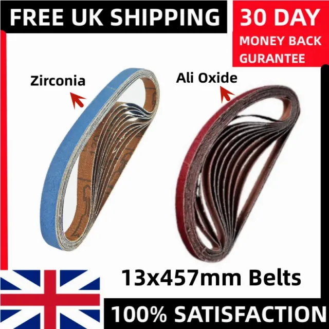 🏆 13x457mm Zirconia Sanding Belts Highest Quality Power File Sander 13 x 457mm
