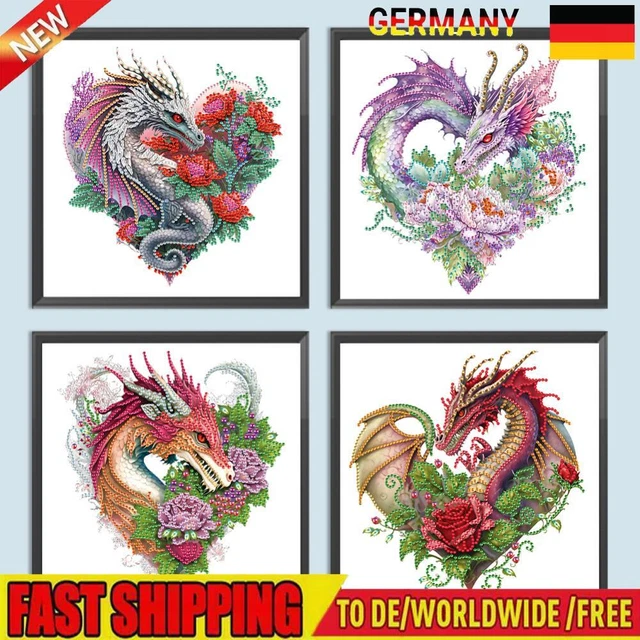 5D DIY Partial Special Shaped Drill Diamond Painting Kit Dragon Home Decoration
