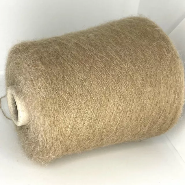 Beige oscuro Camello ALPACA LANA FLUFFY Hilo Cono PESO DE ENCAJE para tejer...