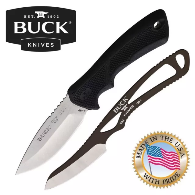 Buck Knives Fixed Blade knife Combo with Belt sheath Bird and Trout Set 684,135