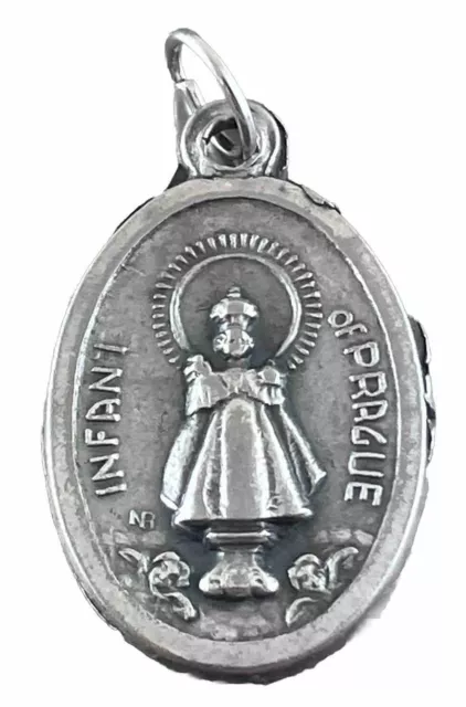 VINTAGE CATHOLIC INFANT Of Prague & Sacred Heart Jesus Religious Medal ...