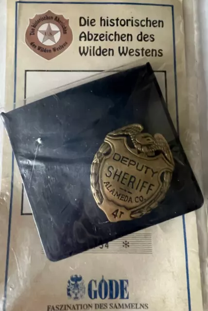 Alameda County Deputy Sheriff Die histor. Abzeichen des Wilden Westens Göde