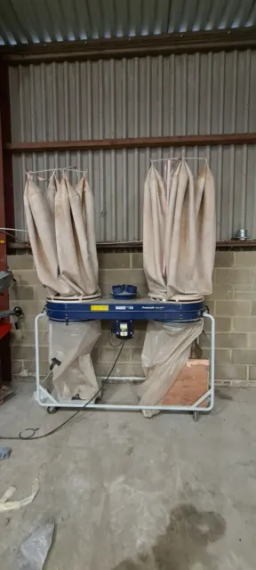 Holzcraft ASA5403 double bag dust extractor. Filtered Bags. Used 3Phase