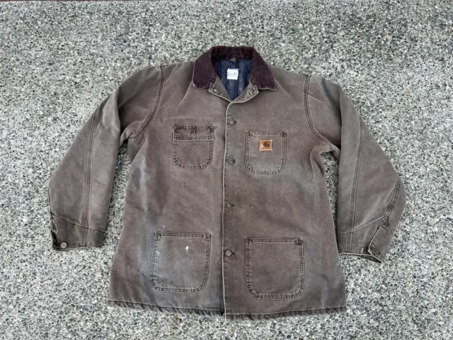 Vtg Carhartt C02 CHT Chore Barn Coat Blanket Lined Jacket USA Mens Size XL