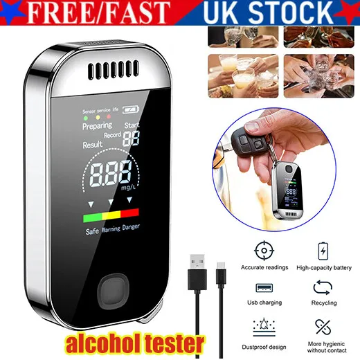 Professional LCD Digital Breath-Alcohol Tester Breathalyser Police Analyzer UK