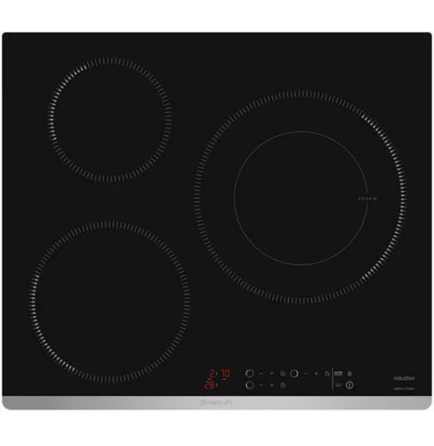 brandt table de cuisson induction 60cm 3 feux 7400w noir bpi1639kx