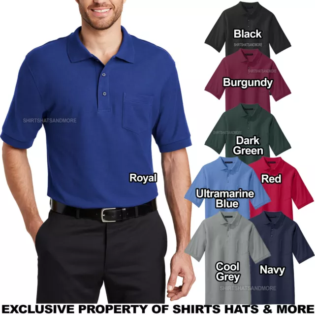 Mens Big and Tall Soft Blended Pocket Polo Shirt LT, XLT, 2XLT, 3XLT, 4XLT NEW