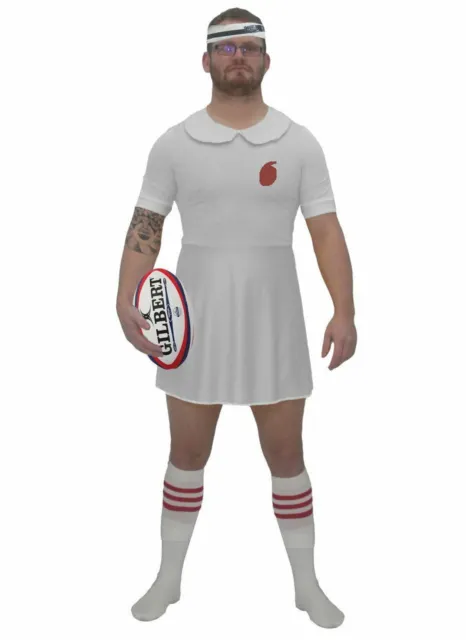 Abito da rugby da uomo bianco inglese tutte le nazioni tifosi sportivi Regno Unito abito elegante