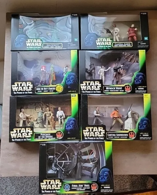 Lot (7) 1997/1998 Kenner Star Wars Power Of The Force Action Figure Potf In Box