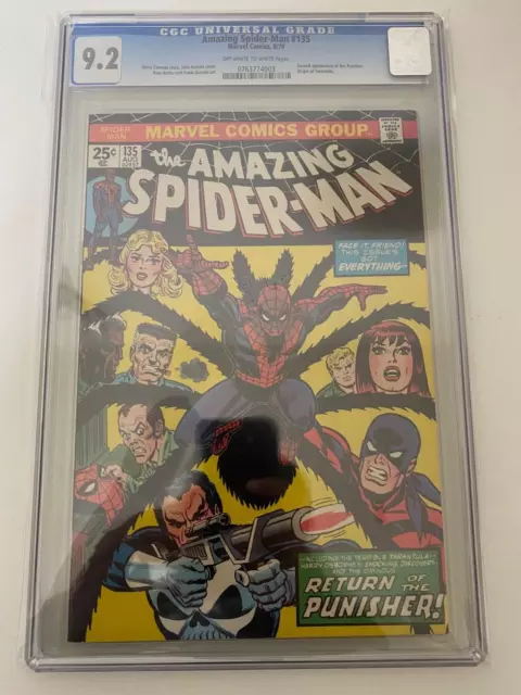 Amazing Spider-Man #135 CGC 9.2 (1974) 2nd app Punisher Tarantula John Romita