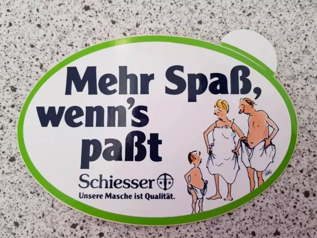 Schießer Marken Werbung Aufkleber Mehr Spaß wenns passt  Schießer - unsere Masch