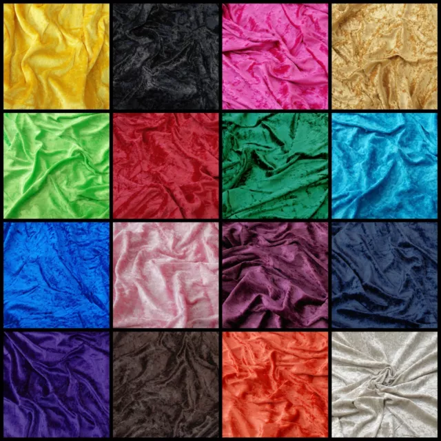 Premium Crushed Velvet Fabric Dress Craft Stretch Velour Material 150cm 59" Wide