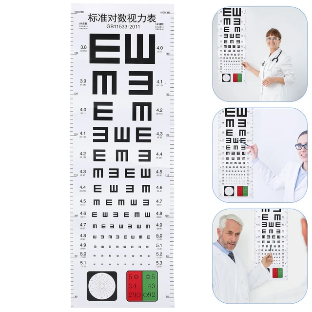 PECULA Snellen Eye Chart, Wall Chart, 22 In X 11 In, 20/20 Vision Test, Color Vision Test, Plastic, Washable, Perfect For Optometrists, Students, Offices, Schools : PECULA - Foto 6