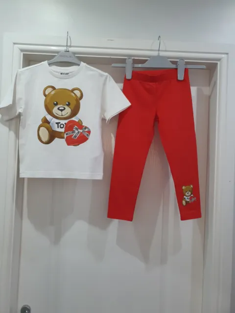 moschino girls t shirt and leggings set age 4 excellent cond hardly worn