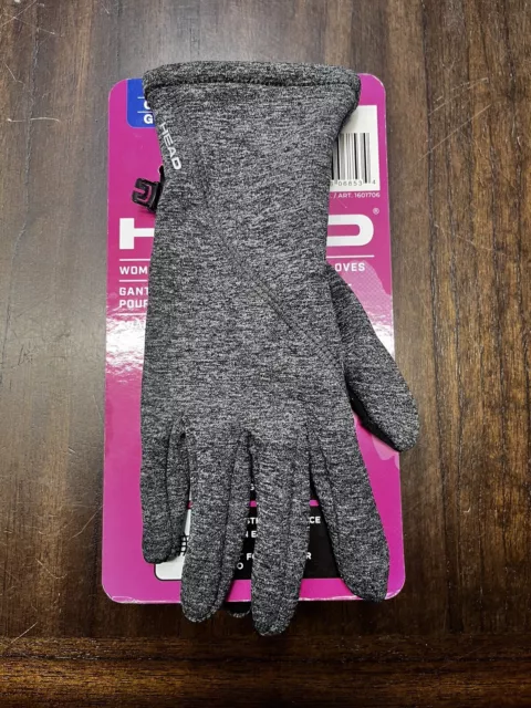 New! Head Women’s Touchscreen Running Gloves Gray, Large