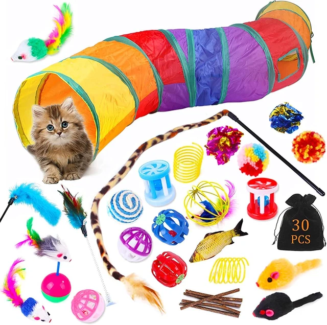 Jouets Chat,30 Pièces Kit Jouet Chats,Jouets Pour Chats Interactif Jeux Chaton A