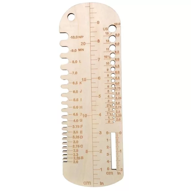 Sock Knitting Ruler Wooden Knitting Needle Size  Measuring Tool Sock8012