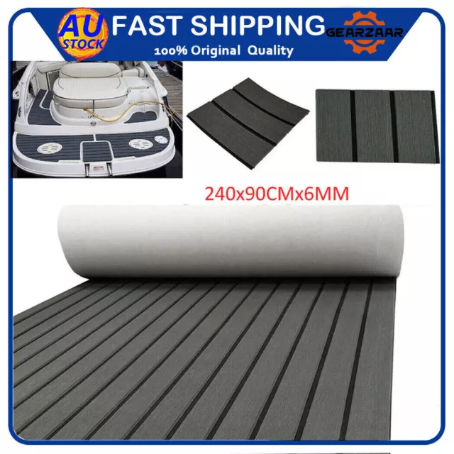 240×90cm Boat Decking EVA Foam Sheet Marine Yacht Teak Flooring Carpet Dark Grey