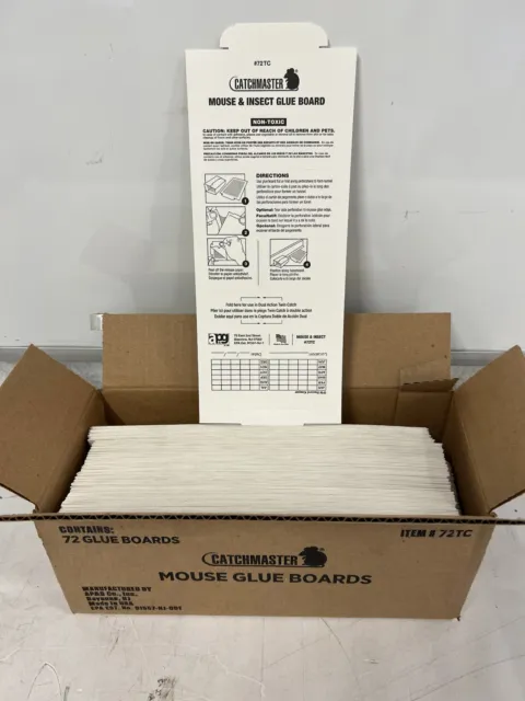 CASE OF 72 Catchmaster Mouse Spider Insect Rodent Control Glue Board Traps 72TC