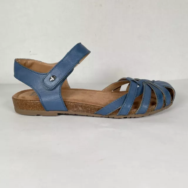 Earth Origins Lyndon Lana Womens Size 10 M Blue Leather Comfort Sandals Shoes
