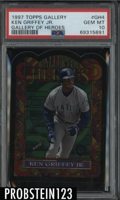 1997 Topps Gallery of Heroes Ken Griffey Jr Stained Glass SSP PSA 10 GEM MINT