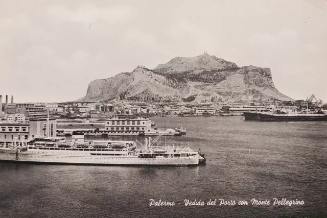 Cartolina - Palermo - Veduta del Porto con Montepellegrino - 1969