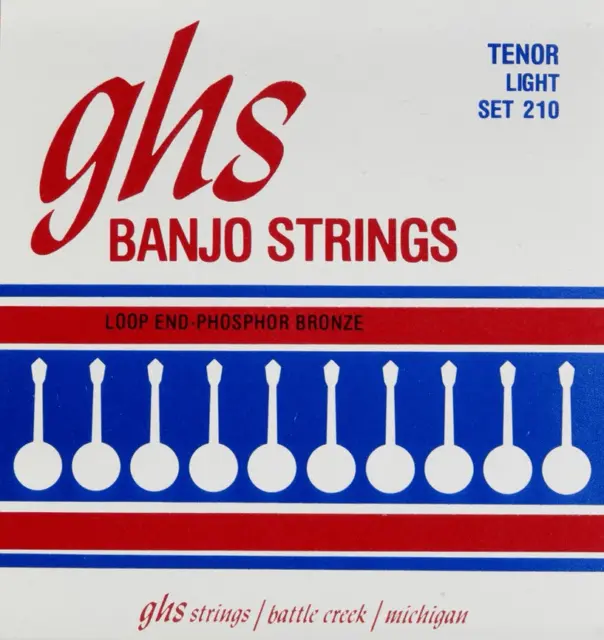 JEU DE CORDES BANJO TENOR GHS 210 Light PHOSPHOR BRONZE à boucle