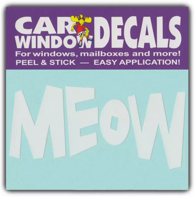 Car Window Decals: MEOW | Cat Lover | Stickers Cars Trucks Glass
