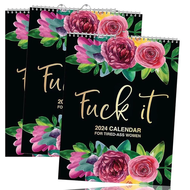 2024 CALENDAR FOR Tired Ass Women Swearing Words Monthly Planner 11X8 4