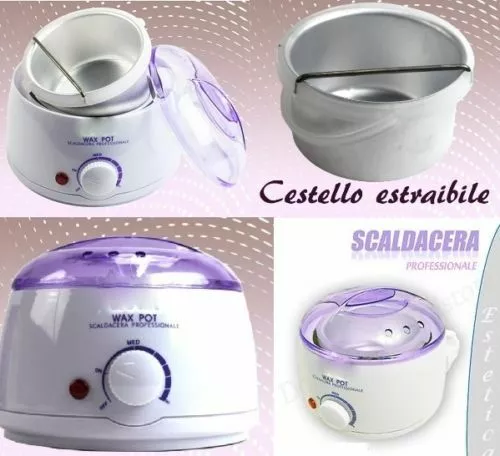 Kit Scalda Cera Professionale Con Termostato Cestello Ceretta 100W